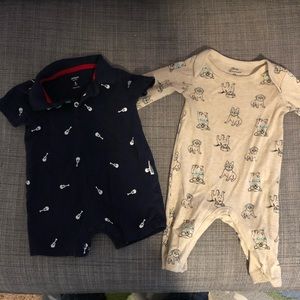 (2) 6M outfits - romper & one-piece